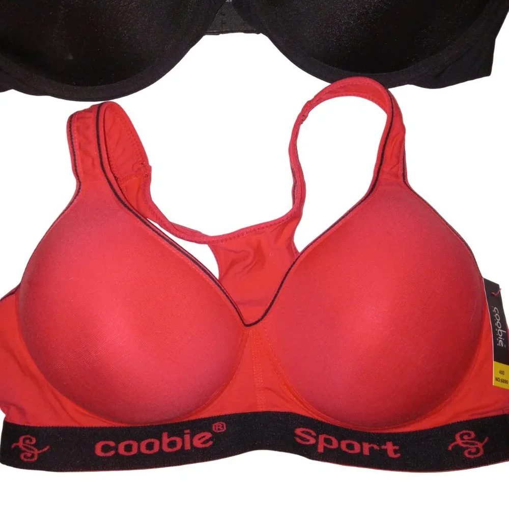 2 bra lot: Bali One Smooth Black & Coobie Sport Red/Black – 40D NWT NWOT